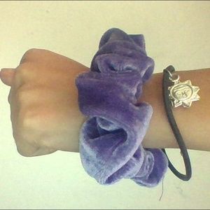 {VSCO} Purple Velvet Scrunchie and sun bracelet